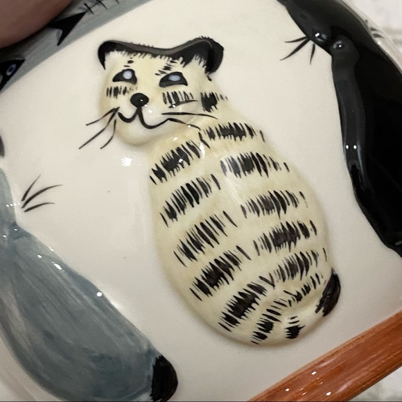Vintage Hand painted Cat Ceramic Teapot - Picture 10 of 11